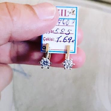 mismar sirga: Sırğa, Sarı qızıl, 585 Əyar — 2