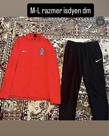 kargo şalvar: İdman dəsti, Nike, L, rəng - Qırmızı — 1