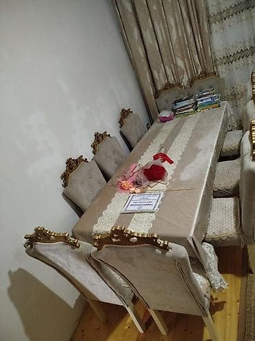 Qonaq otağı üçün, Açılmayan, Dördbucaq masa, 8 stul — 1