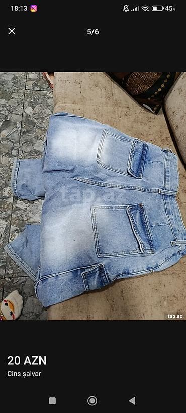 cins kombinezon: Cins şalvar – cargo/utility s-m razmere uyğun Qadin jeans 55 azne alnb — 3