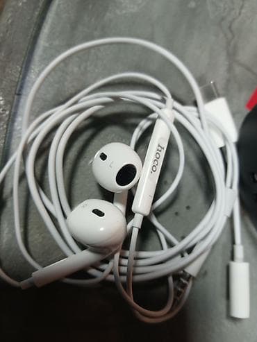 iphone usb: İşlənmiş Simli Qulaqcıqlar, Hoco, rəng - Ağ — 1