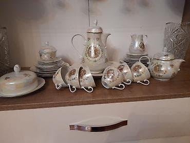 Qab-qacaq və mətbəx ləvazimatları: Çay dəsti, rəng - Ağ, Farfor, Madonna, 6 nəfərlik, Almaniya — 1