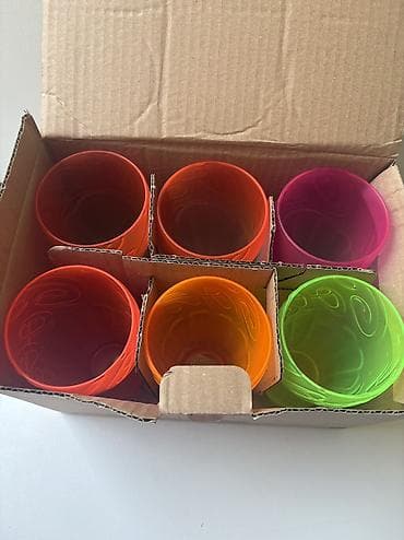 Stəkanlar, rəng - Narıncı, Şüşə, 6 ədədli dəst, 500 ml — 6