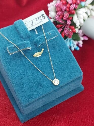 tək qaş: Boyunbağı, Sarı qızıl, 585 Əyar, 143 g — 3