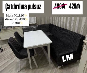 metbext divani: Mətbəx dəsti Divan + Masa + 2 Stul Qiymət : 429₼ Divan:1.20x1.70 — 1