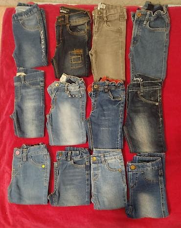 Джинсы и брюки: Uşaq cins şalvarları dəsti - Ümumi say: 12 ədəd - Növlər: dar/skinny — 1