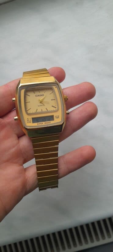 almaniyada saat neçədir: İşlənmiş, Qol saatı, Casio, rəng - Qızılı — 3