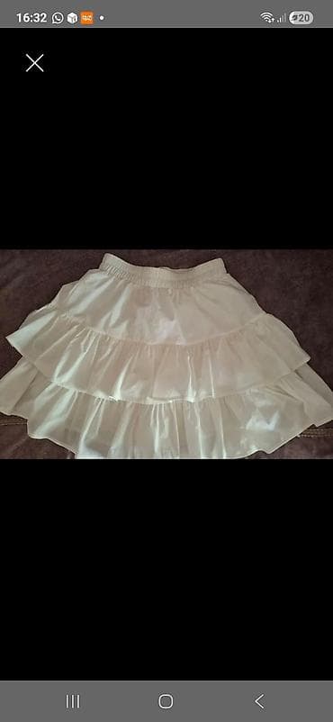 Qadın geyim dəsti – 4 ədəd ətək və bluz/korset - Ağ rəngli çoxqatlı