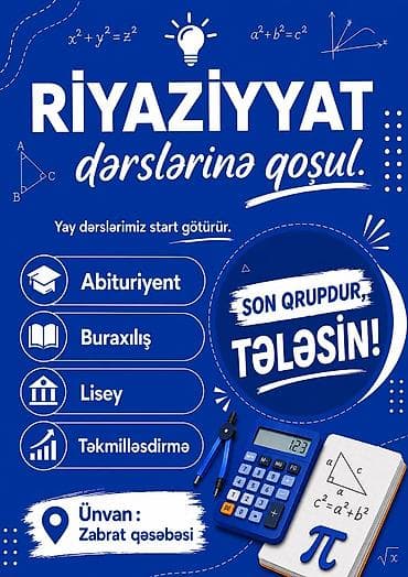 Repetitor, Riyaziyyat, İmtahanlara hazırlıq lalafo.az -da Repetitor, Riyaziyyat, İmtahanlara hazırlıq