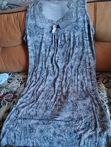 paltar satisi: Qadın ev geyimi dəsti - 2 ədəd rahat, uzun ev geyimi/paltar 1) Boz — 1