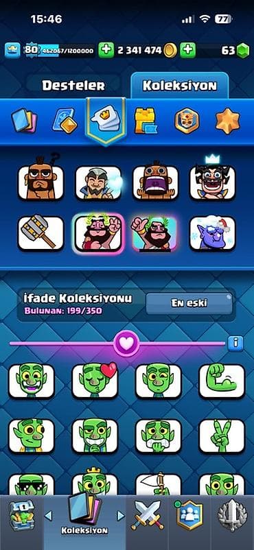 Потолок: Clash Royale hesabı – Carviz - Kral səviyyəsi: 80 - Kupa: 13 144 — 4