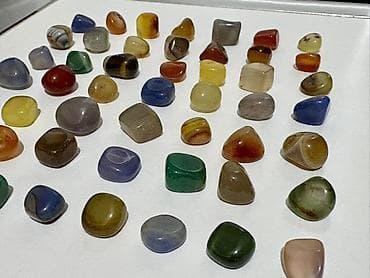 Məhsul: Cilalanmış müxtəlif təbii rəngli daşlar (tumbled stones) — 7