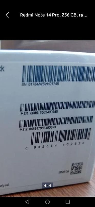 mi android box: Redmi Note 14 Pro, 256 GB, rəng - Qara, İki sim kartlı — 4