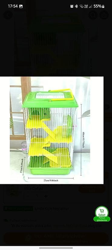 hamster qəfəsi: 4 qatı Hamster Villa Qəfəsi - Ölçülər: 40 sm hündürlük, 23 sm en, 17 — 2