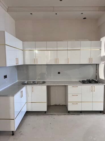 кухонная мебель на заказ: Кухонный гарнитур на заказ, Самозакрывающие петли, Ламинат гладкий, Бесплатная доставка — 2