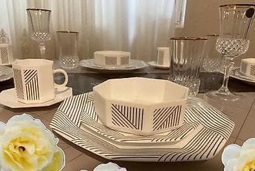 supnik qaşığı: Nahar dəsti, rəng - Ağ, Farfor — 1