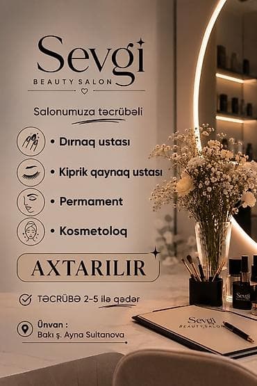 dirnaq ustası: Dırnaq ustası tələb olunur, Yerin icarəsi, 3-5 illik təcrübə — 1