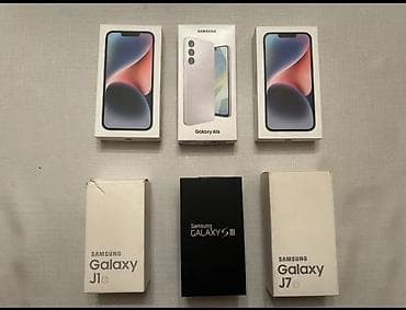 Müxtəlif marka və modellərdə telefon qutuları və cihazlar toplusu