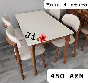 metbex ustolu: Mətbəx üçün, Yeni, Açılmayan, Dördbucaq masa, 4 stul — 1