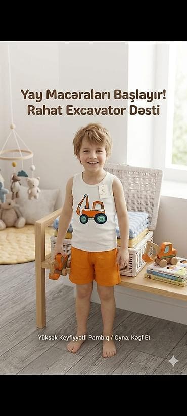 dəri uşaq çəkmələri: Rahat Excavator Dəsti – Yay macəraları üçün - Uşaq geyim dəsti: ağ — 1