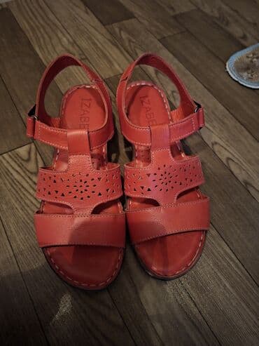 goz muncugu sepler: Qadın sandaleti – İZABEL - Rəng: parlaq narıncı/qırmızı ton - Model — 3