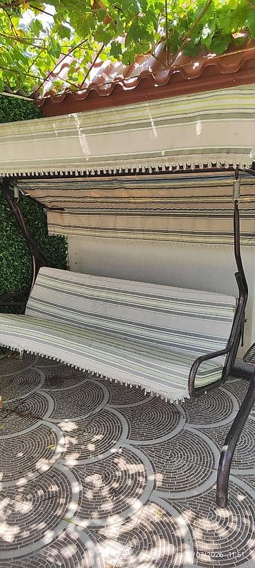 bağ stulu: İşlənmiş, Divan-yelləncək, Zontikli, Metal — 1