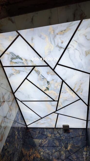 Asma tavanlar: Asma tavan, Şüşə, Suyadavamlı, Pulsuz çatdırılma, Pulsuz quraşdırma, Zəmanətli — 1