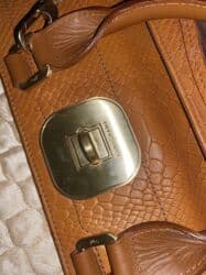 qaşlı canta: Gatsby de Longchamp Orange Made in France. Vintagedir. Əsl dəridən — 3