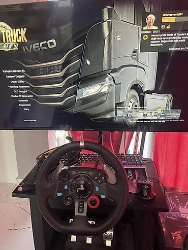 PS5 (Sony PlayStation 5): Sim racing/stasionar oyun kokpiti – tam dəst - Geniş əyri monitor — 2