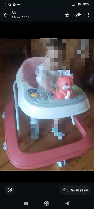 Коляски: Uşaq gəzdiricisi (walker) – çəhrayı/ağ rəngdə, oyun paneli və — 2