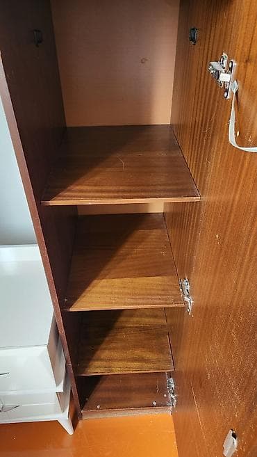 koridor dolabı: Yüksək və dar saxlama dolabı - Material: ağac üzlü MDF/LDSP (qəhvəyi — 4