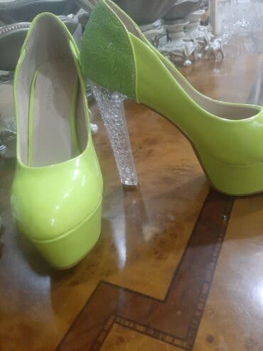 женские золотистые туфли: Туфли, Размер: 37, цвет - Зеленый, Новый — 4