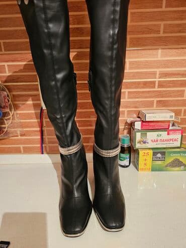 kişi üçün boz rəngli çəkmələr: Çəkmə, Ölçü: 37, rəng - Qara, Yeni — 2