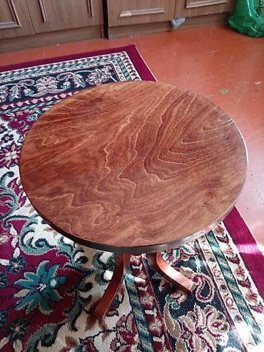 Dairəvi taxta kofe/çay masası - Material: tam ağac (cəlbedici ağac — 2