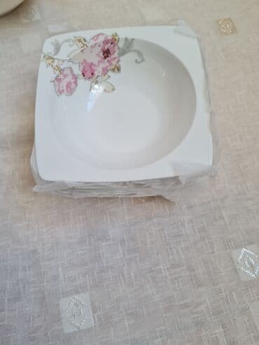 set qablari: Nahar dəsti, rəng - Ağ, Farfor, 6 nəfərlik, Türkiyə — 7