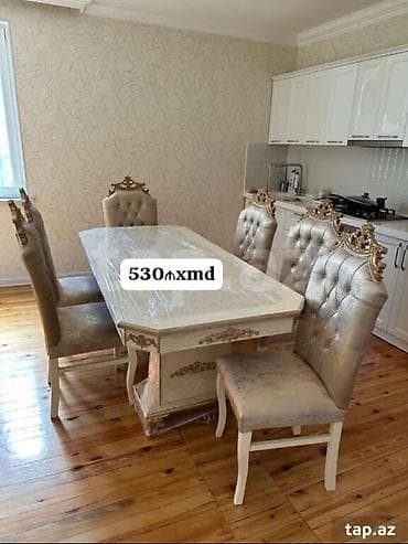 dedal oturacagi: Qonaq otağı üçün, Yeni, Açılmayan, Dördbucaq masa, 6 stul — 1