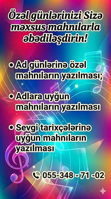 Xüsusi günlərinizi Sizə məxsus mahnılarla əbədiləşdirin! Təklif lalafo.az -da Xüsusi günlərinizi Sizə məxsus mahnılarla əbədiləşdirin! Təklif
