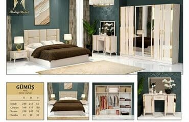 стол металлический: Двуспальная кровать, Шкаф, Трюмо, 2 тумбы, Азербайджан, Новый — 3