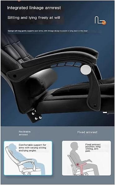 kreslo gence: Yeni, Təkərli, Qolları tənzimlənmir, Süni dəri — 7