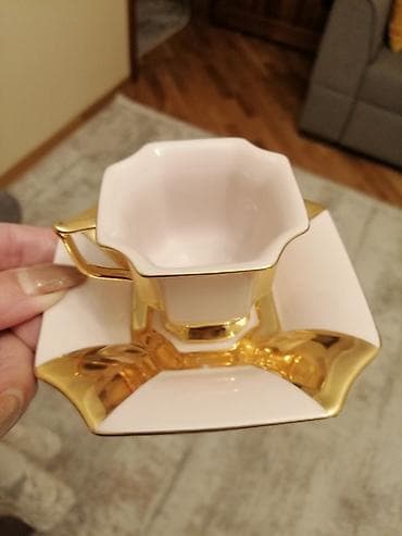 yasil kofe: Qəhvə dəsti, rəng - Çəhrayı, Farfor, 6 nəfərlik — 6