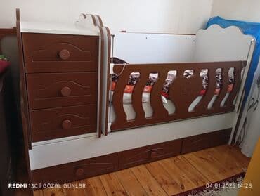 Oğlan və qız üçün, İşlənmiş, Dördbucaq, Beşik, Dəstsiz, Matras ilə, Yellənmə mexanizm ilə