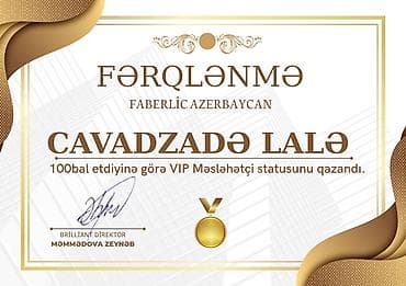 Xidmət: Faberlic Azerbaijan – VIP Məsləhətçi və Komanda Təlimləri lalafo.az -da Xidmət: Faberlic Azerbaijan – VIP Məsləhətçi və Komanda Təlimləri