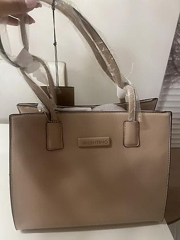 pubg aksesuarları: Valentino qadın çantası - Rəng: bej/nude - Material: hamar teksturalı — 2