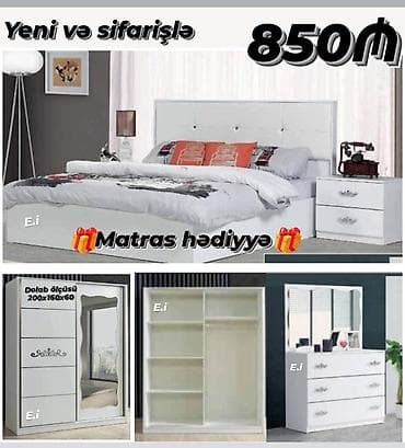 Yataq otağı dəsti – 850₼ Yeni və sifarişlə. Matras hədiyyə. Dəst
