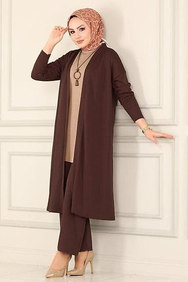 firdevs hicab: Qadınlar üçün 3 hissəli modest dəst - Tərkib: uzun açıq kardiqan, düz — 2