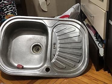 padon pentru dus: Kvadrat Mətbəx çanağı, Şkafsız, Paslanmaz polad — 1