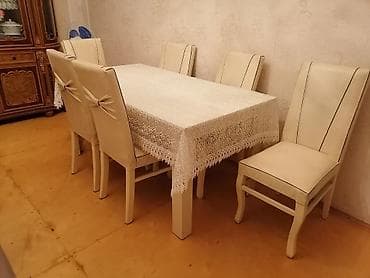 Qonaq otağı üçün, Açılmayan, Dördbucaq masa, 6 stul