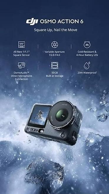 DJI Osmo Action 6 – peşəkar aksiyon kamera Xüsusiyyətlər: - 1/1.1" — 1