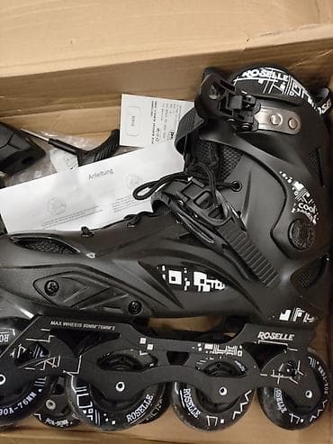 Roliklər: ROSELLE brendi inline (təkərli) konkiseti - Rəng: qara, ağ-qrafik — 3