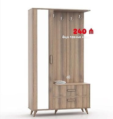 1 qapı, Güzgülü, Qəhvəyi, Digər material, Kupe, Düz dolab